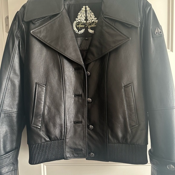 Moose Knuckles pebbled leather jacket - Picture 1 of 3